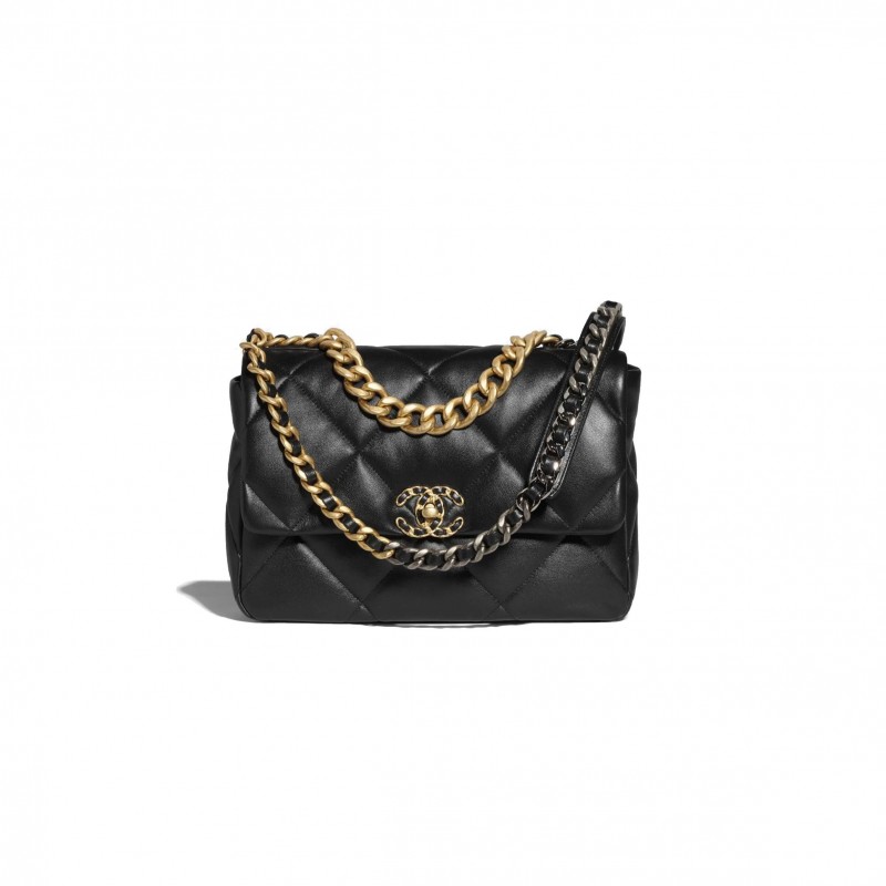 CHANEL 19 LARGE HANDBAG GOLD HARDWARE AS1161 B04852 94305 (30*20*10cm) CHANEL 19 LARGE HANDBAG GOLD HARDWARE AS1161 B04852 94305 (30*20*10cm)