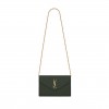 YSL CASSANDRE MATELASSÉ CHAIN WALLET IN GRAIN DE POUDRE EMBOSSED LEATHER 377828BOW013051 (22.5*14*4cm)