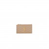 YSL CASSANDRE MATELASSÉ FRAGMENTS ZIPPED CARD CASE IN GRAIN DE POUDRE EMBOSSED LEATHER 607915BOW012721 (13*8*2cm)