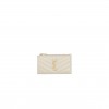 YSL CASSANDRE MATELASSÉ FRAGMENTS ZIPPED CARD CASE IN GRAIN DE POUDRE EMBOSSED LEATHER 607915BOW019207 (13*8*2cm)