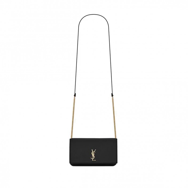 YSL CASSANDRE PHONE HOLDER WITH STRAP IN SMOOTH LEATHER 6350950U40J1000 (18*11*2.5cm)