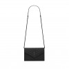 YSL CASSANDRE MATELASSÉ ENVELOPE CHAIN WALLET IN GRAIN DE POUDRE EMBOSSED LEATHER 695108BOW081000 (19*12.5*3.5cm)