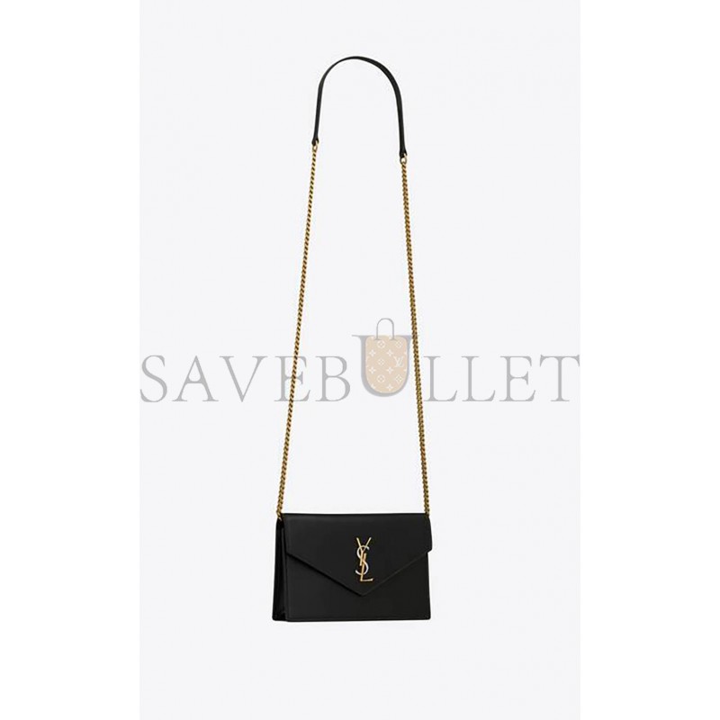 YSL CASSANDRE ENVELOPE CHAIN WALLET IN SMOOTH LEATHER 743050AAB4K1025 (19*12.5*3.5cm)