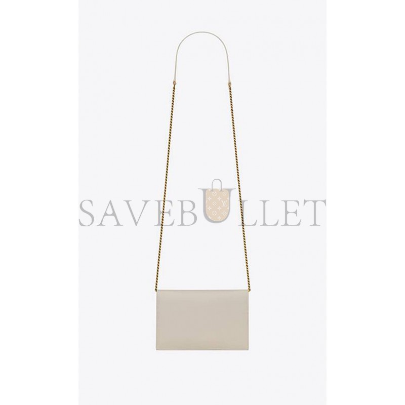 YSL CASSANDRE ENVELOPE CHAIN WALLET IN SMOOTH LEATHER 743050AAB4K9290 (19*12.5*3.5cm)