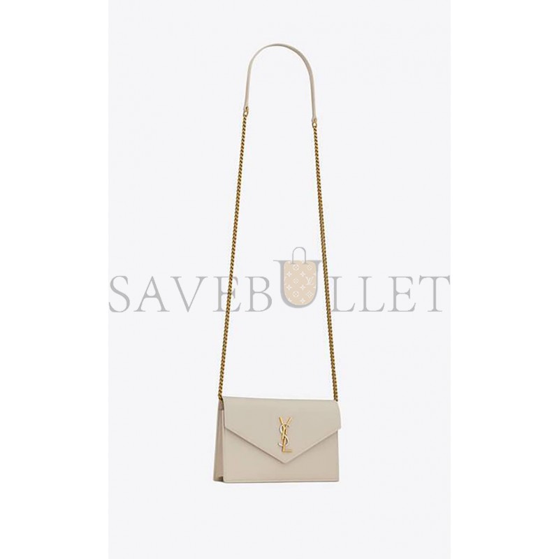 YSL CASSANDRE ENVELOPE CHAIN WALLET IN SMOOTH LEATHER 743050AAB4K9290 (19*12.5*3.5cm)