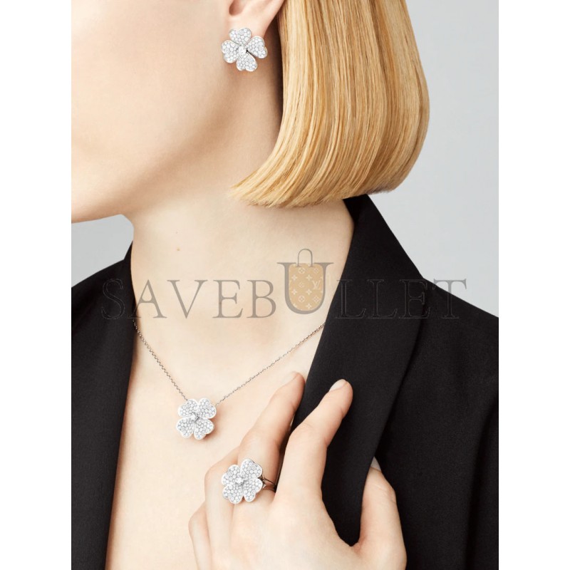 VAN CLEEF ARPELS COSMOS EARRINGS, MEDIUM MODEL - WHITE GOLD, DIAMOND VCARO68J00 VAN CLEEF ARPELS COSMOS EARRINGS, MEDIUM MODEL - WHITE GOLD, DIAMOND VCARO68J00