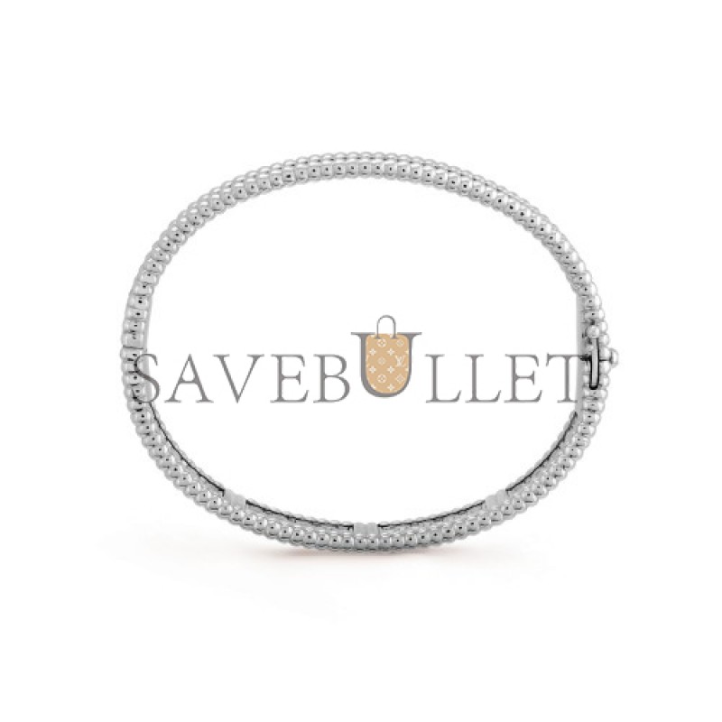 VAN CLEEF ARPELS PERLÉE DIAMONDS BRACELET, 3 ROWS, SMALL MODEL - WHITE GOLD, DIAMOND  VCARO14800