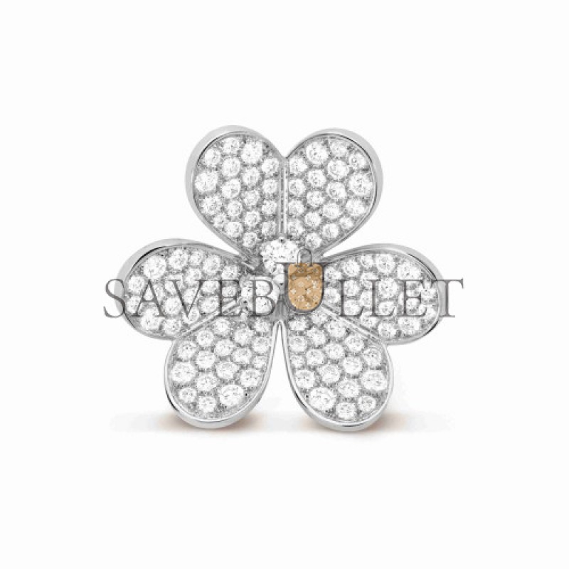 VAN CLEEF ARPELS FRIVOLE CLIP PENDANT, VERY LARGE MODEL - WHITE GOLD, DIAMOND  VCARP6L600