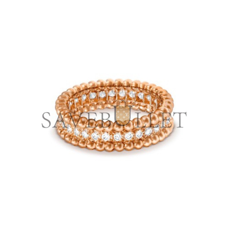 VAN CLEEF ARPELS PERLÉE DIAMONDS RING, 1 ROW - ROSE GOLD, DIAMOND  VCARP4E300