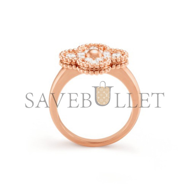 VAN CLEEF ARPELS VINTAGE ALHAMBRA RING - ROSE GOLD, DIAMOND  VCARP2R400