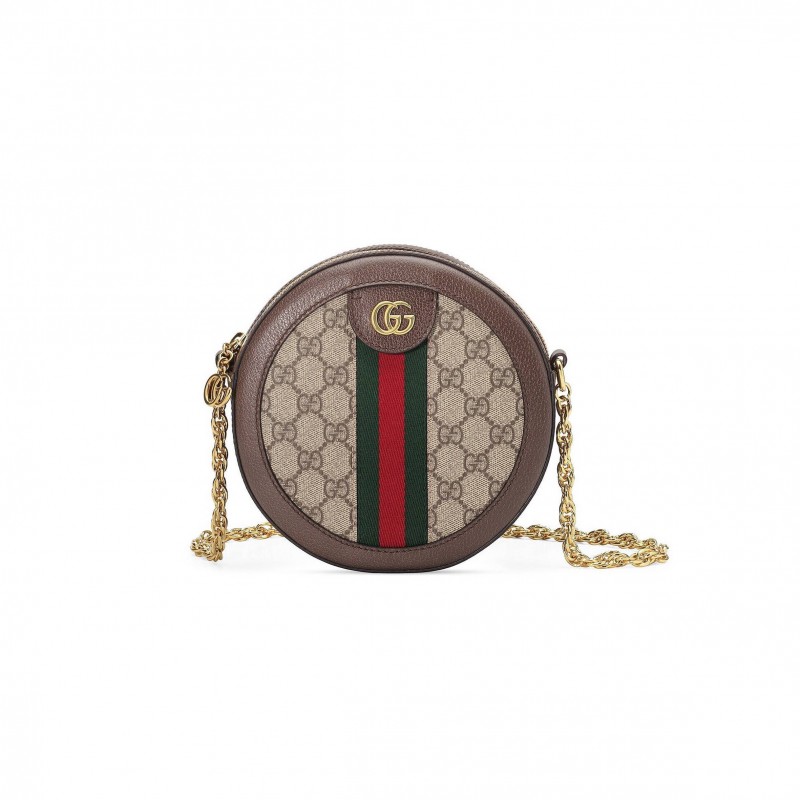 GUCCI OPHIDIA MINI GG ROUND SHOULDER BAG 550618  (18*18*4.5cm)