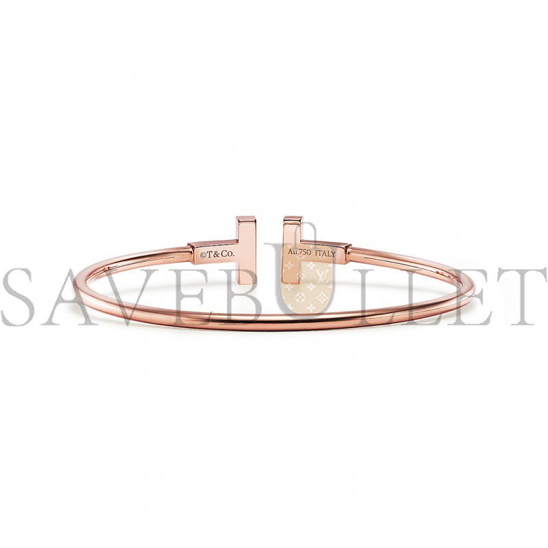 TIFFANY T WIRE BRACELET IN ROSE GOLD WITH MOTHER-OF-PEARL 63958336