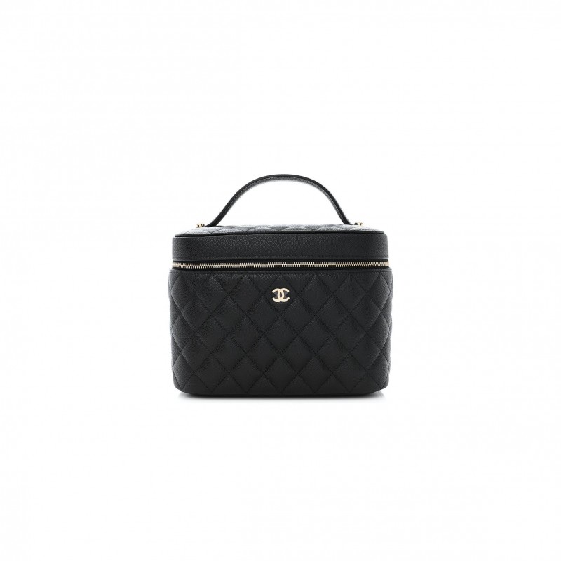 CHANEL CAVIAR QUILTED LARGE VANITY POUCH BLACK (20*15*13cm)