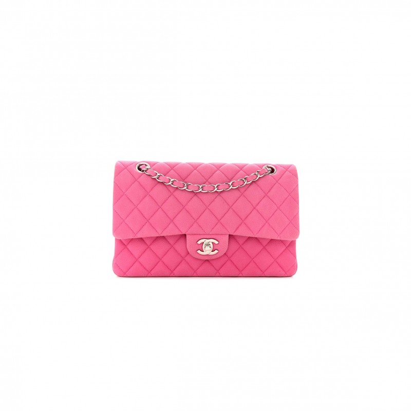 CHANEL IRIDESCENT CAVIAR QUILTED MEDIUM DOUBLE FLAP LIGHT GOLD PINK (25*15*6cm)