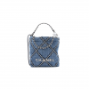 CHANEL STITCHED DENIM QUILTED MINI CHANEL 22 BLUE (19*18*6cm)