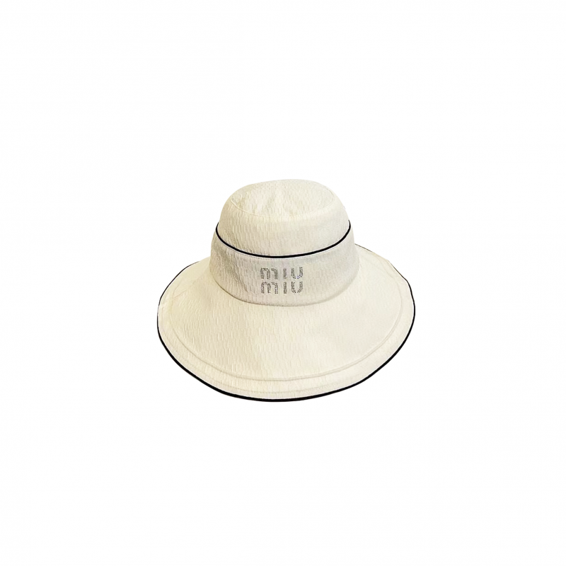 MIU MIU BOW VISOR WIDE BRIM FISHERMAN HAT