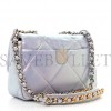 CHANEL IRIDESCENT CALFSKIN QUILTED MEDIUM CHANEL 19 FLAP LIGHT SILVER PURPLE BLUE AS1160 (26*17*8cm) CHANEL IRIDESCENT CALFSKIN QUILTED MEDIUM CHANEL 19 FLAP LIGHT SILVER PURPLE BLUE AS1160 (26*17*8cm)