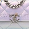 CHANEL IRIDESCENT CALFSKIN QUILTED MEDIUM CHANEL 19 FLAP LIGHT SILVER PURPLE BLUE AS1160 (26*17*8cm) CHANEL IRIDESCENT CALFSKIN QUILTED MEDIUM CHANEL 19 FLAP LIGHT SILVER PURPLE BLUE AS1160 (26*17*8cm)