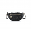 CHANEL CALFSKIN QUILTED WAIST BAG WITH COIN PURSE BLACK (22*15*3cm) 