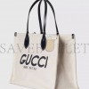 GUCCI PRINT TOTE BAG NEW BEIGE CANVAS BLACK 772176 (41*19*18cm)