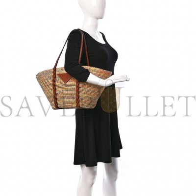 PRADA PAGLIA VITELLO WOVEN BRAIDED BASKET TOTE MULTICOLOR COGNAC 1BG312_2DIF_F00J7_V_IOM (25*25*14cm) PRADA PAGLIA VITELLO WOVEN BRAIDED BASKET TOTE MULTICOLOR COGNAC 1BG312_2DIF_F00J7_V_IOM (25*25*14cm)