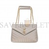 YSL SAINT LAURENT LOULOU GREYISH BROWN MEDIUM SHOULDER BAG IN QUILTED LEATHER 392288 (32*22*11cm)