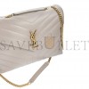 YSL SAINT LAURENT LOULOU GREYISH BROWN MEDIUM SHOULDER BAG IN QUILTED LEATHER 392288 (32*22*11cm)