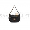 CHANEL MASTER 19 HOBO BAG BLACK LAMBSKIN MIXED METAL HARDWARE AS4638 (30*21*7.5cm)