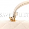 CHANEL MASTER  CAVIAR QUILTED MINI TOP HANDLE RECTANGULAR FLAP WHITE AS2431 (20*13*9cm)