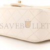 CHANEL MASTER  CAVIAR QUILTED MINI TOP HANDLE RECTANGULAR FLAP WHITE AS2431 (20*13*9cm)