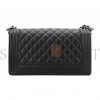 CHANEL MASTER CAVIAR QUILTED MEDIUM BOY FLAP BLACK A67086 (25*15*9cm)