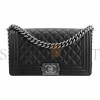 CHANEL MASTER CAVIAR QUILTED MEDIUM BOY FLAP BLACK A67086 (25*15*9cm)
