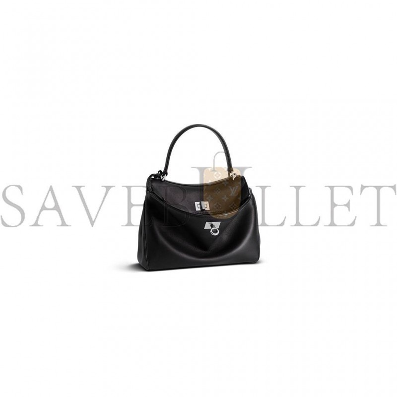 BALENCIAGA RODEO MINI HANDBAG IN BLACK SMOOTH CALFSKIN (23*10*8cm)