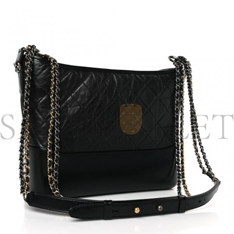 CHANEL MASTER CALFSKIN QUILTED MEDIUM GABRIELLE HOBO BLACK AS1521 (28*21*10cm)