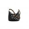 CHANEL MASTER SMALL HOBO BAGSHINY LAMBSKIN GOLDTONE METALLIC BLACK AS4922 (22.5*19.5*8.5cm)