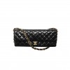 CHANEL MASTER MAXI CLUTCH SHINY LAMBSKIN GOLD TONE METALLIC BLACK AS5006 (38*18*4cm)