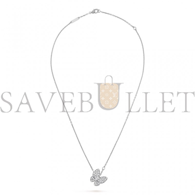 VAN CLEEF ARPELS TWO BUTTERFLY PENDANT - WHITE GOLD, DIAMOND  VCARO3M400