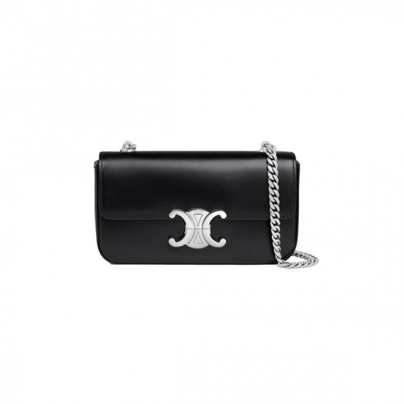 CELINE CHAIN SHOULDER BAG CLAUDE IN SHINY CALFSKIN 115203BF4.38SI (20.5*11.5*4cm)