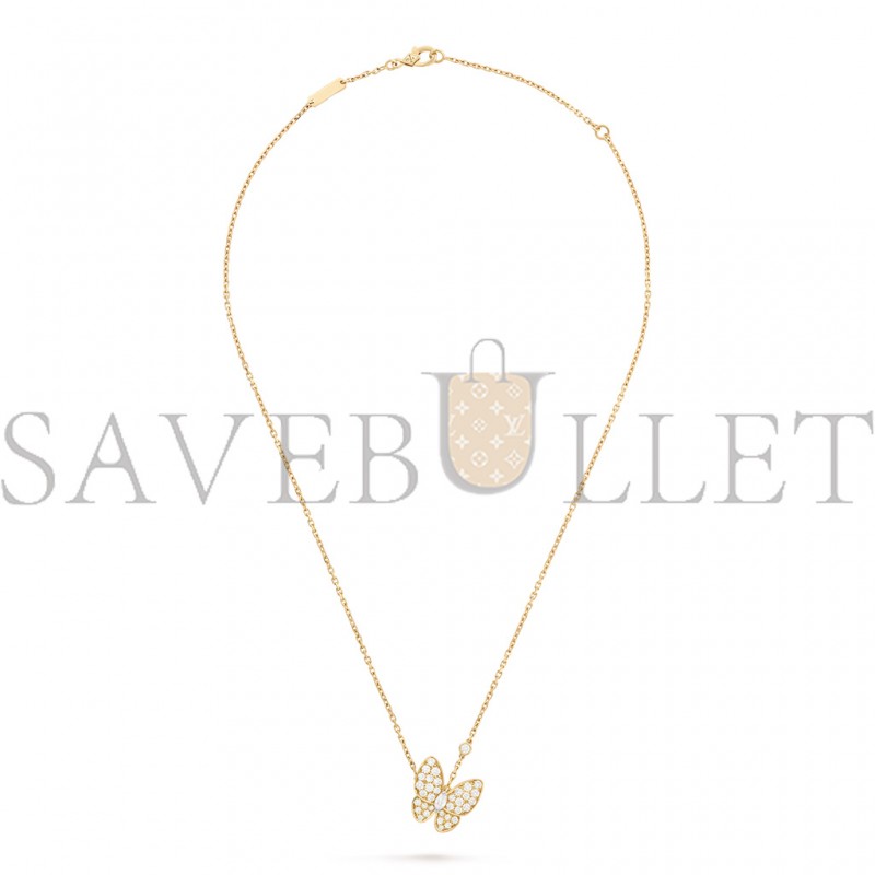 VAN CLEEF ARPELS TWO BUTTERFLY PENDANT - YELLOW GOLD, DIAMOND  VCARP3DP00