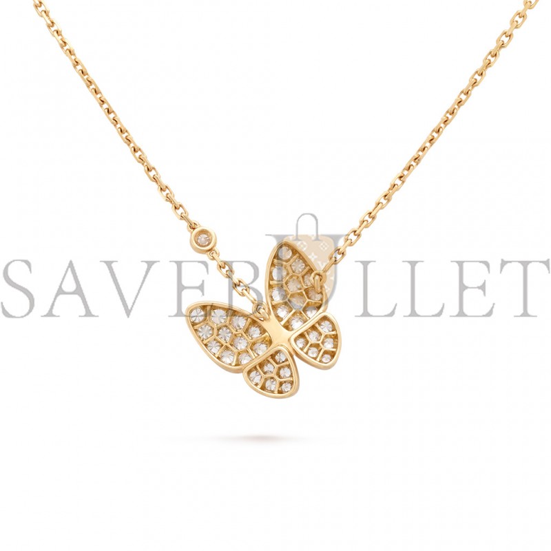 VAN CLEEF ARPELS TWO BUTTERFLY PENDANT - YELLOW GOLD, DIAMOND  VCARP3DP00