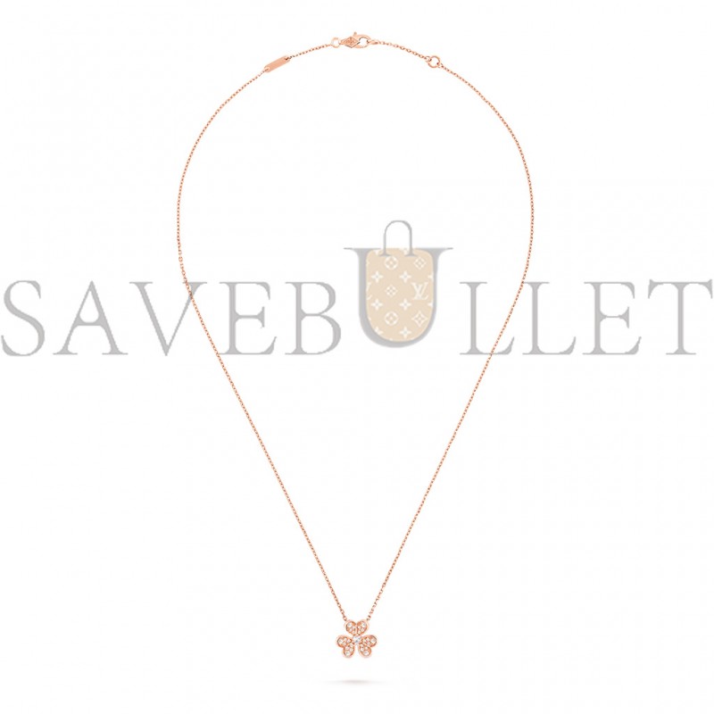 VAN CLEEF ARPELS FRIVOLE PENDANT, MINI MODEL - ROSE GOLD, DIAMOND  VCARP7RI00