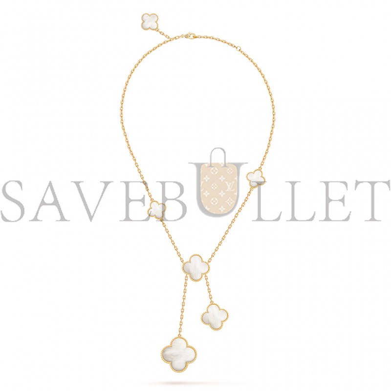 VAN CLEEF ARPELS MAGIC ALHAMBRA NECKLACE, 6 MOTIFS - YELLOW GOLD, MOTHER-OF-PEARL  VCARD79100