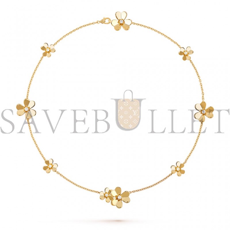 VAN CLEEF ARPELS FRIVOLE NECKLACE, 9 FLOWERS - YELLOW GOLD, DIAMOND  VCARD31500