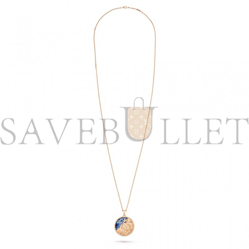 VAN CLEEF ARPELS ZODIAQUE LONG NECKLACE PISCIUM (PISCES) - ROSE GOLD, SODALITE  VCARP9RG00