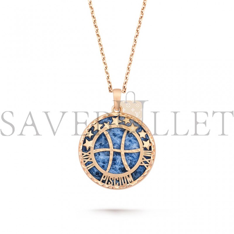 VAN CLEEF ARPELS ZODIAQUE LONG NECKLACE PISCIUM (PISCES) - ROSE GOLD, SODALITE  VCARP9RG00