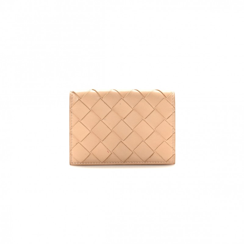 BOTTEGA VENETA NAPPA INTRECCIATO CARD HOLDER ALMOND (11*8cm)