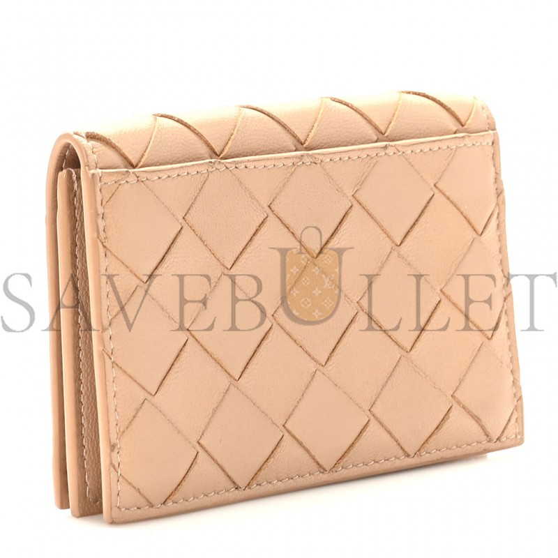 BOTTEGA VENETA NAPPA INTRECCIATO CARD HOLDER ALMOND (11*8cm)