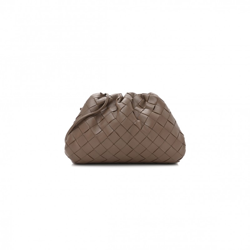 BOTTEGA VENETA NAPPA INTRECCIATO THE MINI POUCH TAUPE GREY 1442829 (22*11*5cm)