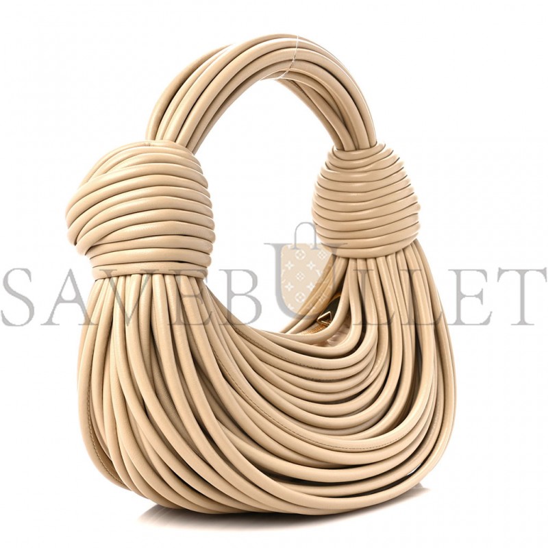 BOTTEGA VENETA NAPPA MINI TUBULAR DOUBLE KNOT PORRIDGE (26*10*9cm)