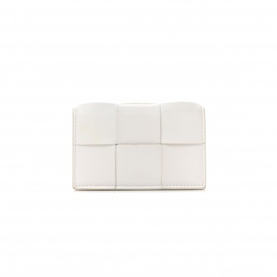 BOTTEGA VENETA NAPPA MAXI INTRECCIATO CARD HOLDER WALLET WHITE (12*8*3cm)